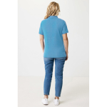 Poloshirt aus Bio-Baumwoll-Piqué, 220 g/m², Iqoniq Yosemite farbe cyan-blau zweite Ansicht mit Modell