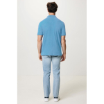Poloshirt aus Bio-Baumwoll-Piqué, 220 g/m², Iqoniq Yosemite farbe cyan-blau vierte Ansicht mit Modell