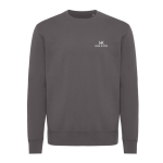 Sweatshirt Oversize aus Öko-Baumwolle, 340 g/m2, Iqoniq Kruger farbe mattsilber Ansicht mit Logo