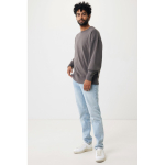 Sweatshirt Oversize aus Öko-Baumwolle, 340 g/m2, Iqoniq Kruger farbe mattsilber zweite Ansicht mit Modell