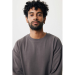 Sweatshirt Oversize aus Öko-Baumwolle, 340 g/m2, Iqoniq Kruger farbe mattsilber fünfte Ansicht mit Modell