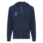 Sweatshirt aus Öko-Baumwolle, 340 g/m2, Iqoniq Abisco farbe marineblau Ansicht mit Druckbereich