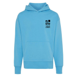 Sweatshirt aus Öko-Baumwolle regular fit 340 g/m2 Iqoniq farbe cyan-blau Ansicht mit Druckbereich