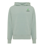 Sweatshirt aus Öko-Baumwolle regular fit 340 g/m2 Iqoniq farbe olivgrün Ansicht mit Logo