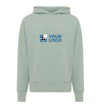 Sweatshirt aus Öko-Baumwolle regular fit 340 g/m2 Iqoniq farbe olivgrün Ansicht mit Druckbereich