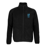 Herrenjacke aus recyceltem Polyester, 280 g/m2, SOL'S Factor farbe schwarz Ansicht mit Druckbereich