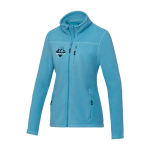 Damen-Fleecejacke aus recyceltem Polyester, 174 g/m2, Elevate NXT farbe blau Ansicht mit Siebdruck