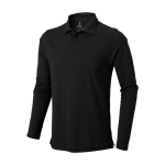 Langarm-Herren Poloshirt aus Baumwolle, 200 g/m², Elevate Life farbe schwarz