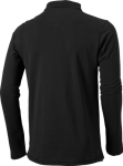 Langarm-Herren Poloshirt aus Baumwolle, 200 g/m², Elevate Life farbe schwarz Rückansicht