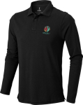 Langarm-Herren Poloshirt aus Baumwolle, 200 g/m², Elevate Life farbe schwarz