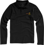 Langarm-Herren Poloshirt aus Baumwolle, 200 g/m², Elevate Life farbe schwarz