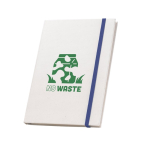 Notizbuch aus recyceltem Milchkarton mit elastischem Band, A5 Ansicht mit Logo 1