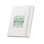 Notizbuch aus recyceltem Milchkarton mit elastischem Band, A5 Ansicht mit Logo 1