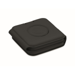 Faltbare kabellose Ladestation aus ABS mit 3 Ladepunkten, 15 W farbe schwarz dritte Ansicht