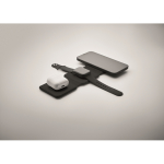 Faltbare kabellose Ladestation aus ABS mit 3 Ladepunkten, 15 W farbe schwarz achtes Detailbild