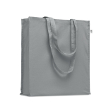 Öko-Baumwolltasche mit langen Henkeln und Bodenfalte, 220 g/m2