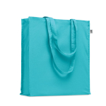 Öko-Baumwolltasche mit langen Henkeln und Bodenfalte, 220 g/m2