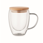 Doppelwandige Tasse aus Borosilikatglas bedruckt, 250ml farbe transparent
