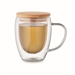 Doppelwandige Tasse aus Borosilikatglas bedruckt, 250ml farbe transparent zweite Ansicht