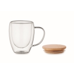 Doppelwandige Tasse aus Borosilikatglas bedruckt, 250ml farbe transparent dritte Ansicht