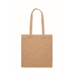 Nachhaltige Einkaufstasche aus Jute mit langen Henkeln bedrucken farbe beige zweite Ansicht