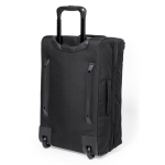 Trolley mit Logo aus RPET 600D mit starrem Boden und Doppelfach dritte Ansicht