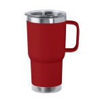 Doppelwandiger Edelstahlbecher mit starrem Griff, 600 ml farbe rot erste Ansicht