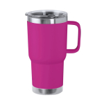 Doppelwandiger Edelstahlbecher mit starrem Griff, 600 ml farbe pink erste Ansicht