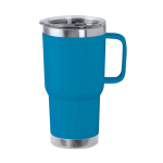 Doppelwandiger Edelstahlbecher mit starrem Griff, 600 ml farbe hellblau erste Ansicht