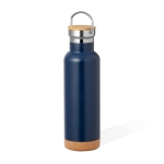 Doppelwandige Edelstahlflasche mit Tragegriff, 650ml farbe marineblau erste Ansicht