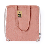 2-in-1-Tasche und Turnbeutel aus Fairtrade-Baumwolle mit Kordelzug farbe rot erste Ansicht