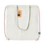 2-in-1-Tasche und Turnbeutel aus Fairtrade-Baumwolle mit Kordelzug farbe natürliche farbe erste Ansicht