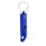 Taschenlampe aus recyceltem Aluminium mit Öffner und Karabiner farbe blau erste Ansicht