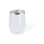 Recycelter doppelwandiger Edelstahlbecher mit Spender, 340 ml farbe weiß erste Ansicht