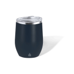 Recycelter doppelwandiger Edelstahlbecher mit Spender, 340 ml farbe marineblau erste Ansicht