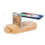 Kabelloses Bambus-Ladegerät mit Kalender und Handyhalterung, 15 W