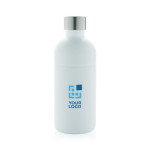 Auslaufsichere Flasche aus recyceltem Edelstahl, 800 ml farbe weiß Ansicht mit Druckbereich