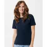 Damen-T-Shirt aus recycelter Baumwolle Slim Fit, Iqoniq, 160 g/m2 farbe marineblau dritte Ansicht