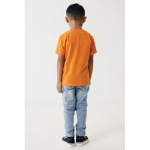 Kinder-T-Shirt aus recycelter Baumwolle Casual Fit, Iqoniq, 160 g/m2 farbe orange fünfte Ansicht mit Modell