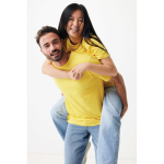 Unisex Sweatshirt aus recycelter Baumwolle, Iqoniq, 160 g/m2 farbe gelb Ansicht mit Modell