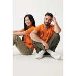 Unisex Sweatshirt aus recycelter Baumwolle, Iqoniq, 160 g/m2 farbe orange Ansicht mit Modell