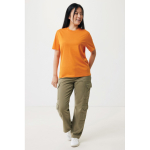 Unisex Sweatshirt aus recycelter Baumwolle, Iqoniq, 160 g/m2 farbe orange zweite Ansicht mit Modell