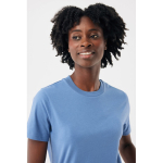 Unisex Sweatshirt aus recycelter Baumwolle, Iqoniq, 160 g/m² farbe verwaschenes blau vierte Ansicht mit Modell