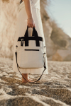 Kühlbox aus recycelter Baumwolle mit Schultergurt für Picknick farbe gebrochen weiß Lifestyle-Bild