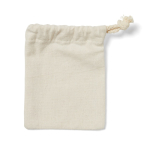 Tic-Tac-Toe-Spiel aus Holz mit Brett in Baumwolltasche als Merchandsing farbe braun dritte Ansicht