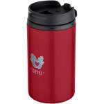 Trinkbecher aus recyceltem Edelstahl mit drehbarem Deckel, 250 ml Ansicht mit Tampondruck