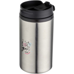 Trinkbecher aus recyceltem Edelstahl mit drehbarem Deckel, 250 ml Ansicht mit Tampondruck