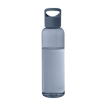 Transparente Flasche aus recyceltem Kunststoff mit Griff, 650 ml farbe cyan-blau zweite Vorderansicht