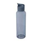 Transparente Flasche aus recyceltem Kunststoff mit Griff, 650 ml farbe cyan-blau zweite Ansicht