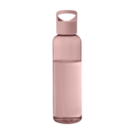Transparente Flasche aus recyceltem Kunststoff mit Griff, 650 ml farbe pastellrose zweite Vorderansicht